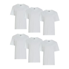 Wrangler Men Crew Neck Undershirts White Cotton Stretch T Shirts 6 Pack Size 2XL
