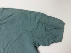 Vintage 80s 90s Ribbed Henley Shirt Large Minimal Casual Grunge Skater Cotton