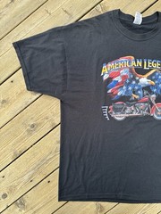 Vintage Y2K Wolf Eagle Biker T Shirt American Legends Motorcycle 2XL