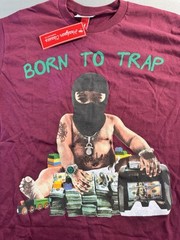 Headgear Classics Men’s T-Shirt Born To Trap Maroon Money Size Medium Tee NEW