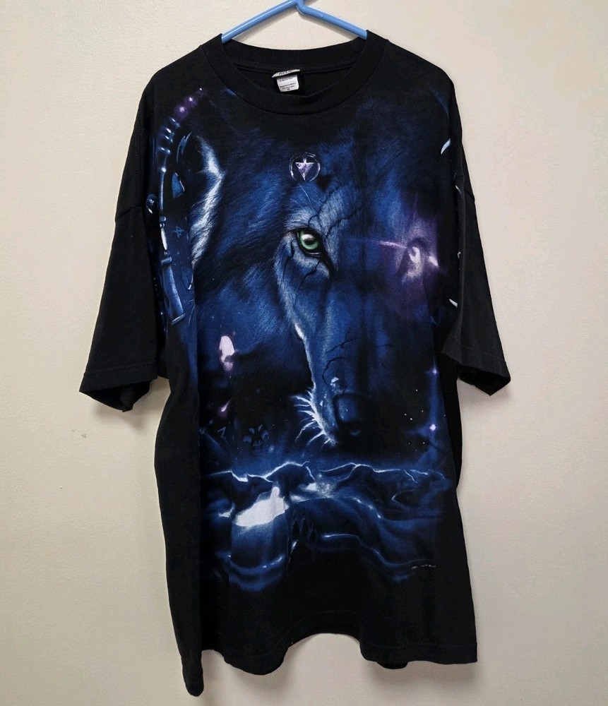 Liquid Blue 2001 Great Wolf Lodge Wolf All Over Print Men’s T-Shirt Size 2XL