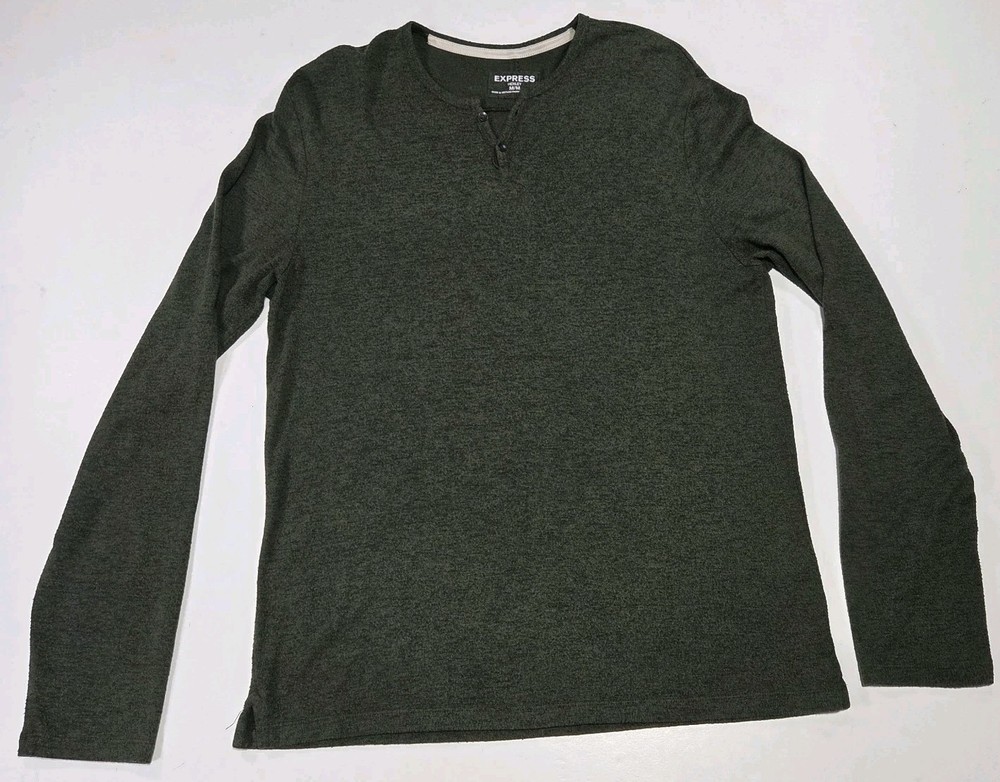 Express Henley Shirt Long Sleeve Mens Medium Casual Soft Feel