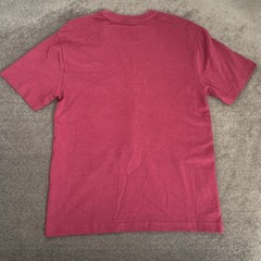 AGTAWH Mens T-Shirt Small 100% Cotton Floral Peace Sign Embroidered Burgundy Red