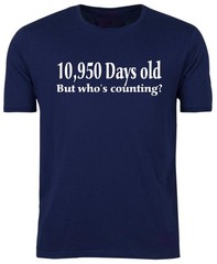 30th BIRTHDAY T-shirt / TeeShirt / 10950 Days Old / Funny / Xmas / Party /Size M