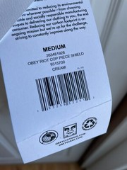 NWT Mens Obey Riot Cop Shield Cream White T Shirt RARE 100% Organic Cotton sz M