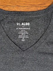 01. Algo Shirt Mens XL Gray Performance Quick Dry Lightweight Casual V Neck