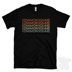 COMMON SQUARE REPEATED RETRO STYLE T-SHIRT mens & womens uk place name gift