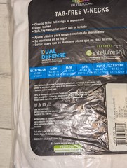 3 Sealed Fruit of the Loom Tag Free V-Necks 2XL 50-52 T-Shirts Lay Flat Collar