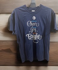 AT&T “Spread Cheer” Logo T Shirt SHINE BRIGHT Size MEDIUM NWOT Ultra Cotton Blue