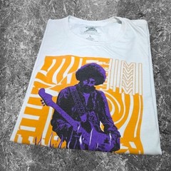 Authentic Hendrix Mens Graphic Print T-Shirt White Large