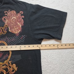 Avirex T Shirt Mens Large Black Gold Chain Crest 75 Graphic St Faded Streetwear