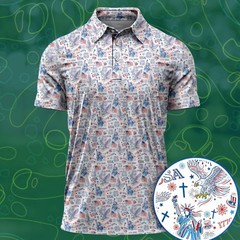 Men Patriotic Eagle & Liberty Golf Shirt USA 250th Anniversary 1776-2026 (S-5XL)