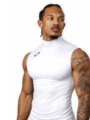 Men’s Turtleneck Compression Tank Top, Sleeveless, Modal Fabric – Workout Gear