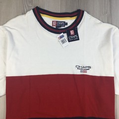 Chaps Ralph Lauren Mens Shirt XL Short Sleeve Color Block Y2K Vintage Deadstock