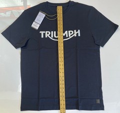 Triumph T-Shirt Mens Large Bamburgh Jet Black Spellout Logo Short Sleeve Casual
