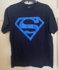 DC Comics Originals Superman Dot Logo Men’s T-Shirt Navy Blue / Light Blue Cres