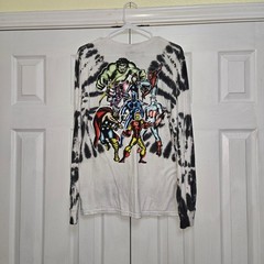 Marvel Avengers Tie Dye Long Sleeve Graphic T-Shirt Mens Medium Comic Print