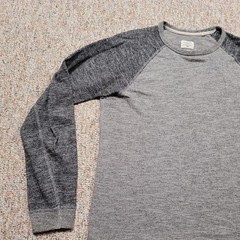 Rag & Bone Standard Issue Shirt Mens Medium Grey Raglan Long Sleeve Crewneck