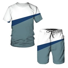 New Men’s Sets 3d Tracksuit Summer Fashion Clothes for Man Tshirt Shorts 2 Piece