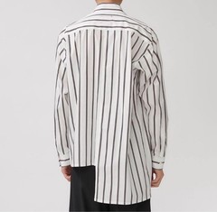 SHU HOMME FEMM Mens Long Sleeve Striped Shirt Size 2 Casual Button Up