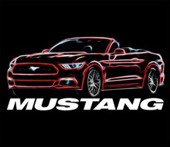 2015-18 Ford Mustang GT 5.0 Convertible Neon Design Tshirt NEW FREE SHIP