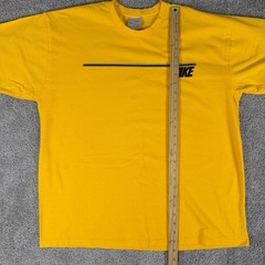 Vtg Nike Shirt Mens XL Yellow Embroidered Spellout Y2K Sports Silver Tag 2003