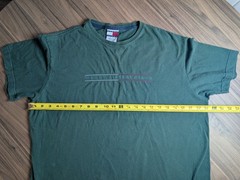 Vintage Tommy Jeans T Shirt Mens Medium Green Spell Out Logo Y2K 90s Streetwear