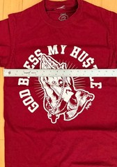 RUFNEK GOD Bless My hustle Mens T SHIRT Red SM B4