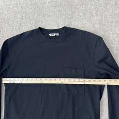 Uniqlo U Crew Neck Long Sleeve T Shirt Mens Medium Black/ Washed Black