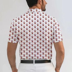 Men s Funny Monkey Polo Shirt: Cheeky Cartoon Monkey Pattern Golf Polo Party
