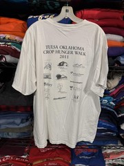 Crop Hunger Walk Shirt Mens XL White Tulsa Oklahoma 2011 Gildan Charity Tee