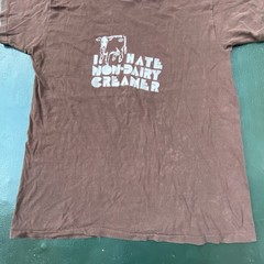 Vintage 70s Russell Mills T Shirt Cow “I Hate Non Dairy Creamer” Slogan USA Rare