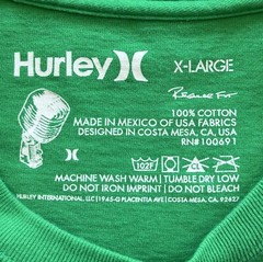 Vtg Y2K Hurley Grunge Skater Cyber T-Shirt Mens XL Green Affliction Style Tee