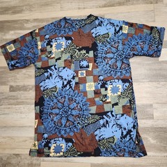Geometric Abstract Mandala T Shirt Mens M Oversized Made in USA 21×31 AOP 90s