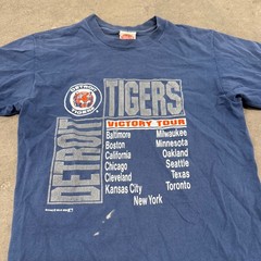 Vintage 80’s Detroit Tigers Single Stitch T Shirt Adult Size L 1989 Nutmeg MLB