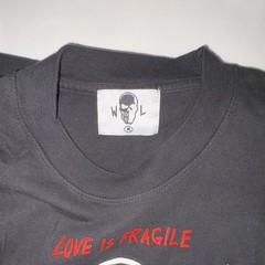 Warren Lotas Love Is Fragile Skull Graphic T-Shirt Black Long Sleeve Crew Neck