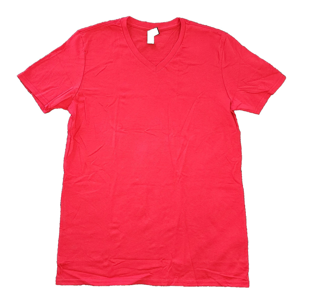 Anvil Lightweight Adult Red 100% Cotton V-Neck T-Shirt Size M