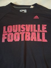 Adidas “Ultimate Tee” Louisville Football Black&Red Relaxed Fit Mens Size XL