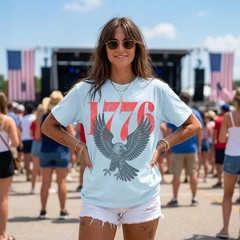 Retro 1776 Bald Eagle 250th Anniversary 4th of July T-shirt