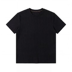 Business Casual Ribbed T Shirt For Men Short Sleeve Soft Fabric Comfortable Fit