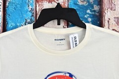 Unisex Old Navy T-Shirt Budweiser Graphic Tee Crew Neck MEDIUM Sea Salt NEW