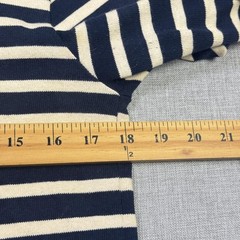 Saint-James T-Shirt Mens XS Blue Striped Round Neck Cotton Long Sleeve France