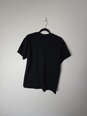 Ghost Face Black Graphic Tee with Pink Accents – Large