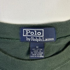 Polo Ralph Lauren Blue Label Thick Knit Cotton Shirt Mens Medium Green Crew Neck