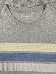 Travis Mathew Tshirt Mens XL Gray Striped Casual Lightweight Breathable