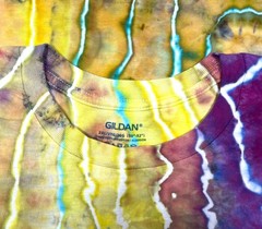 Handmade Ice Tie Dye T-Shirt 2XL Mens Womens Soft Cotton Yellow Violet Geode