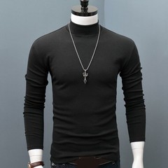 Men High Collar Turtle Neck Shirt Tops Long Sleeve Stretch Jumper Pullover Tee=M
