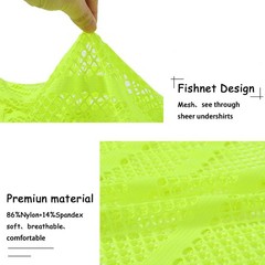 Zonbailon Men’s Sexy See Through Fishnet Hoodies Short Sleeve T-Shirt Sheer