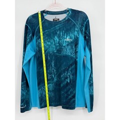 Habit Mens Realtree Fishing Poseidon Camo Long Sleeve Shirt Blue UPF 40+ Sz M