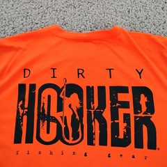 Dirty Hooker Shirt Mens Large Orange Performance Fishing Beach Beer Outdoor A4
